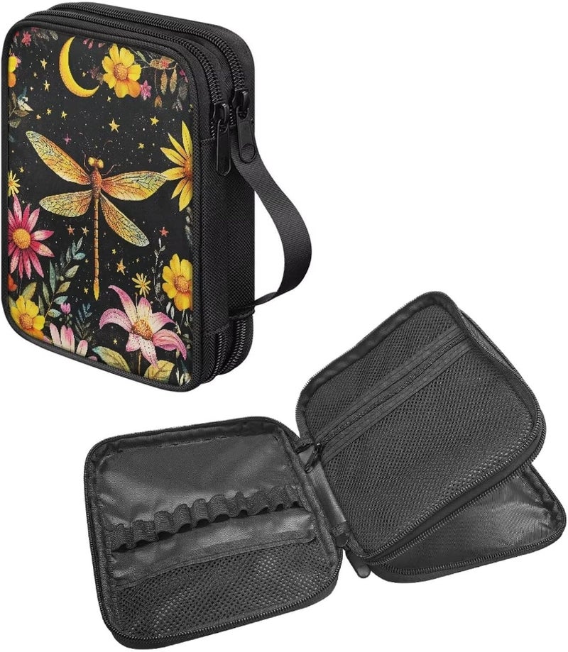 Vanideaoty Store Dragonfly Flowers Crochet Hook Case Crochet Hook Organizer Easy to Carry for Needles and Accessories - Image 5